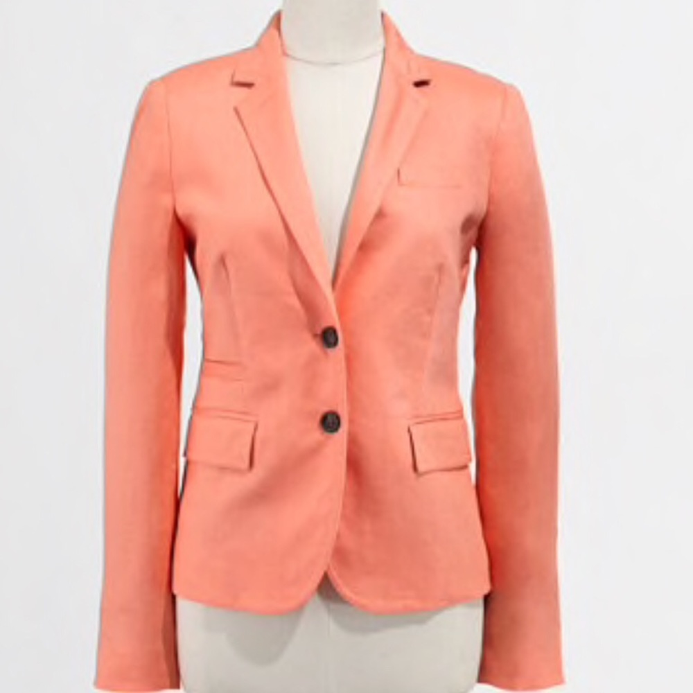 J. Crew Coral Linen Blazer Size 4